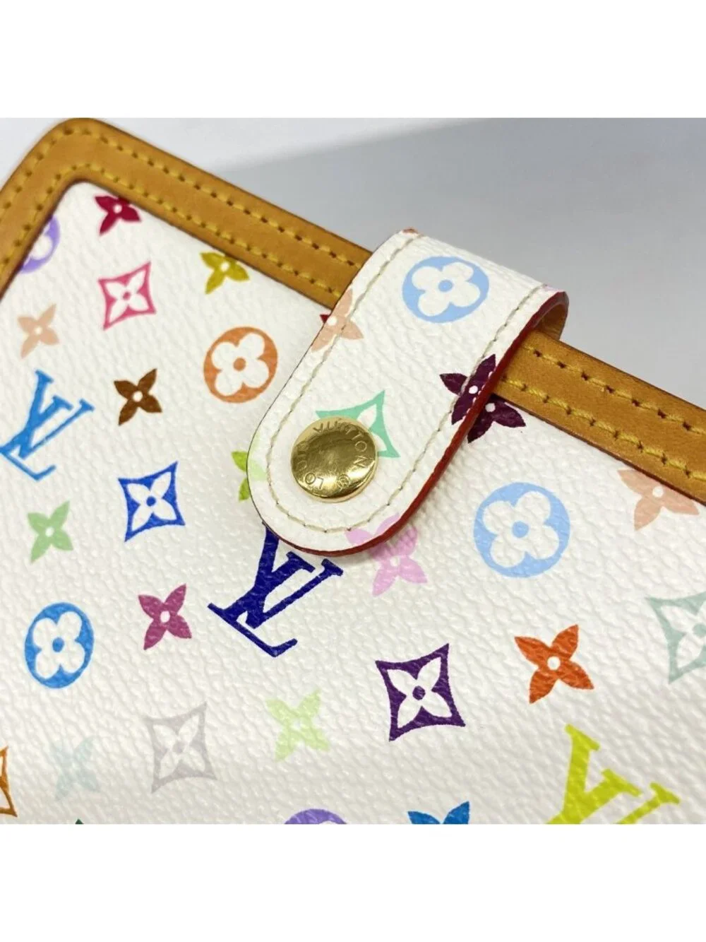 Louis Vuitton Wallet Monogram Multicolor Porte-Monnaie Vier Viennois Blanc